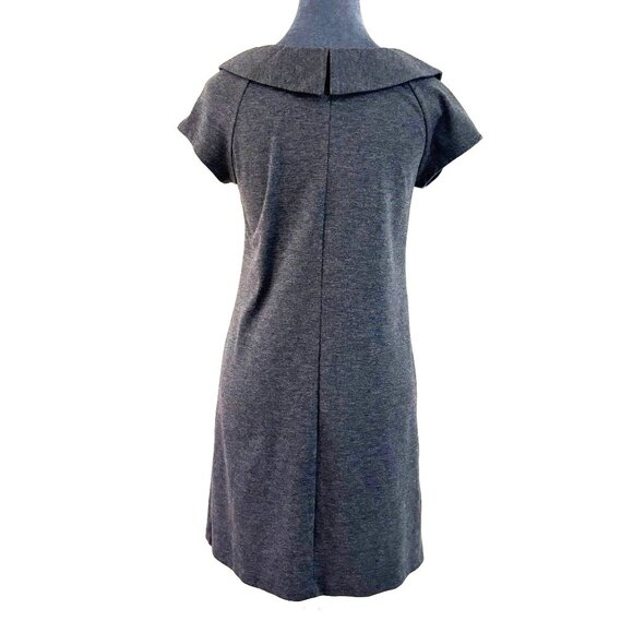 Jones‎ Wear Knit Short Sleeve Pleated Shift Dress - Charcoal - Size Petite S - Picture 2 of 9